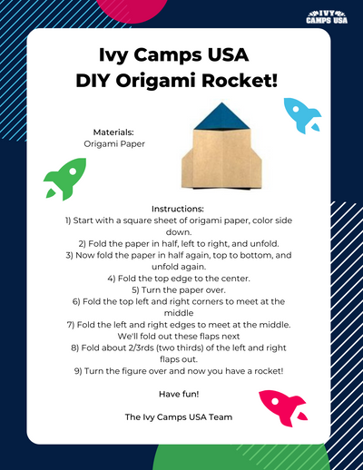 Ivy Camps USA DIY Origami Rocket Activity